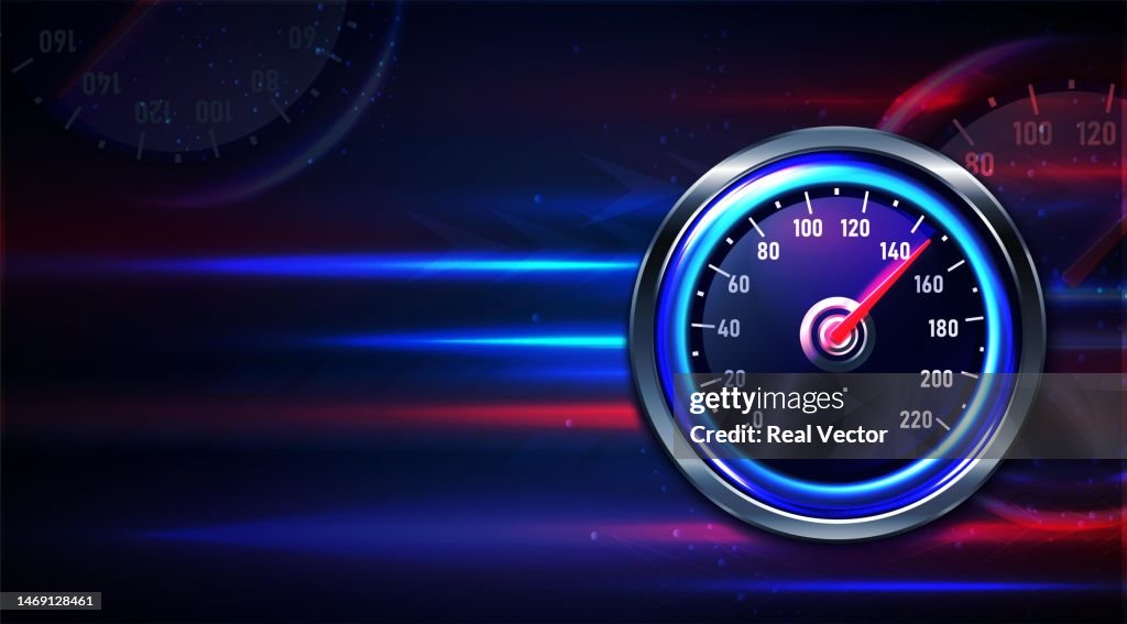 Realistic Car Speedometer Background With Space For Text High-Res ...