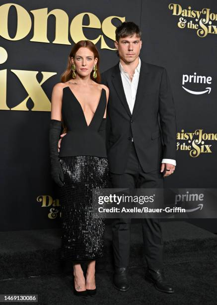 Riley Keough and Ben Smith-Petersen attend the Los Angeles Premiere of Prime Video's "Daisy Jones & The Six" at TCL Chinese Theatre on February 23,...