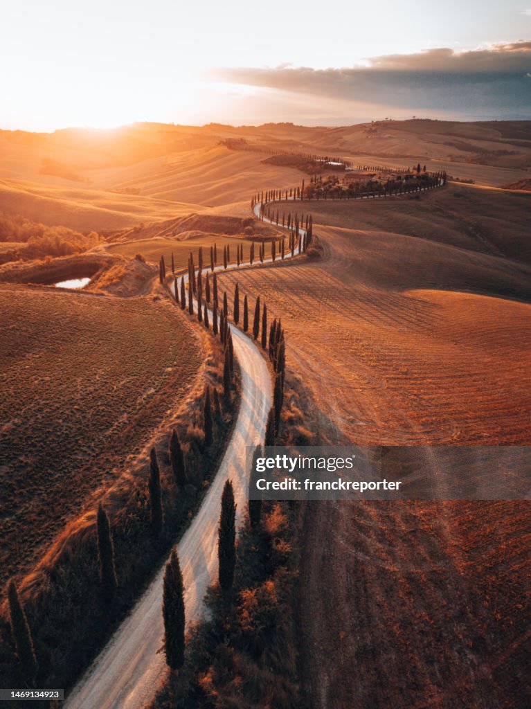 Winding road in tuscany