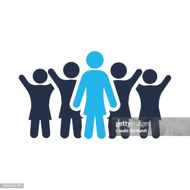 group of people or group of users icon. crowd solid icon. vector illustration. for website design, logo, app, template, ui, etc. - three people icon stock illustrations