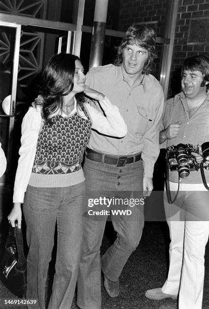 Victoria Principal and Lance Rentzel attend a preview screening of 'Paper Moon' at the Directors Guild of America in Hollywood, California, on April...