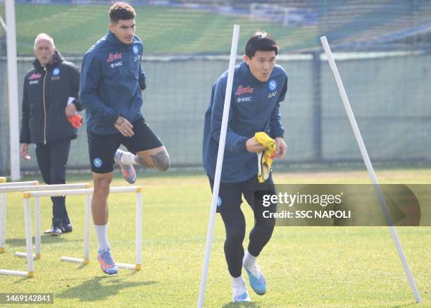 Min-Jae Kim of Napoli on February 23, 2023 in Naples, Italy.