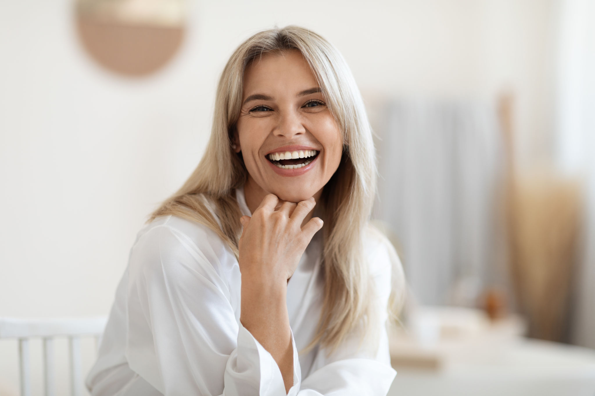 happy woman skin