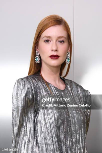 Marina Ruy Barbosa arrives at the Gucci show during Milan Fashion Week Fall/Winter 2023/24 on February 24, 2023 in Milan, Italy.