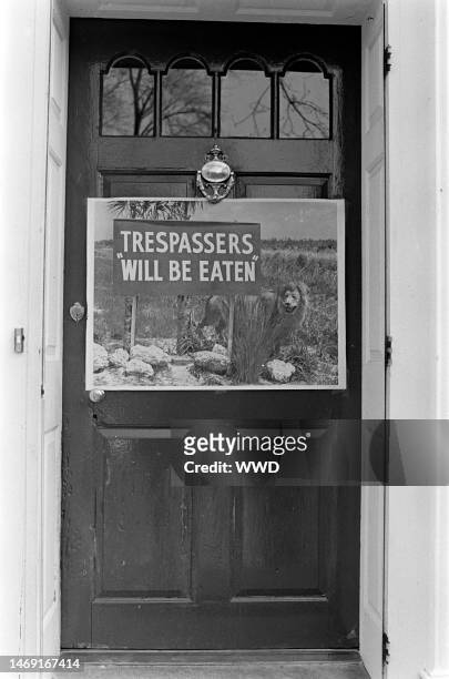Signage is displayed during a press conference announcing youth grants, sponsored by the Robert F. Kennedy Memorial, at Hickory Hill in McLean,...