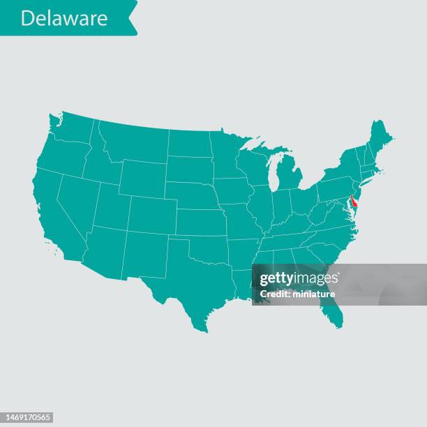 delaware map - delaware stock illustrations