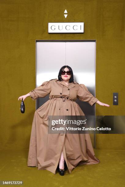 Beth Ditto arrives at the Gucci show during Milan Fashion Week Fall/Winter 2023/24 on February 24, 2023 in Milan, Italy.