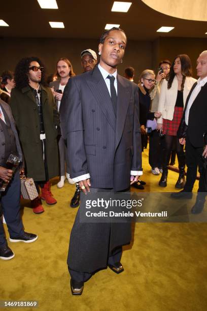 Rocky is seen at the Gucci show during Milan Fashion Week Fall/Winter 2023/24 on February 24, 2023 in Milan, Italy.