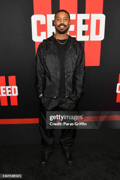 Michael B. Jordan attends the CREED III HBCU fan screening presented by MGM Studios at Regal Atlantic Station on February 23, 2023 in Atlanta,...