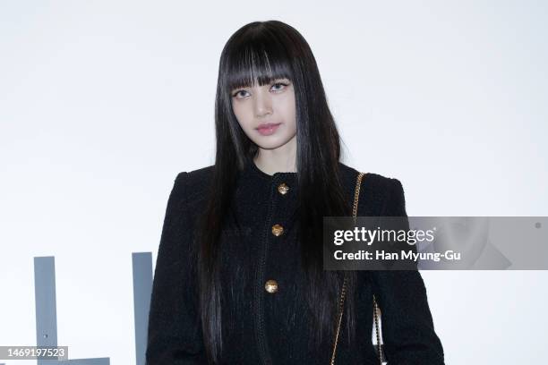 Lisa aka Lalisa Manoban of girl group BLACKPINK is seen the 'CELINE' pop-up store opening at The Hyundai on February 24, 2023 in Pangyo, South Korea.