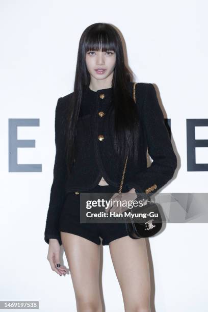 Lisa aka Lalisa Manoban of girl group BLACKPINK is seen the 'CELINE' pop-up store opening at The Hyundai on February 24, 2023 in Pangyo, South Korea.