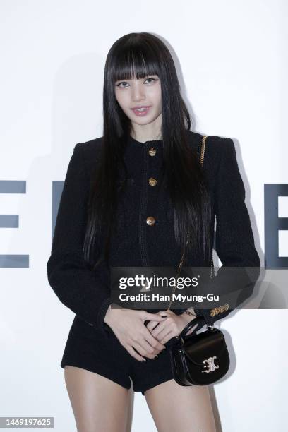 Lisa aka Lalisa Manoban of girl group BLACKPINK is seen the 'CELINE' pop-up store opening at The Hyundai on February 24, 2023 in Pangyo, South Korea.