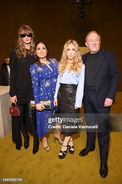 Selma Mathilde Mathilde Pinault, Salma Hayek, Valentina Paloma Pinault and Francois ...