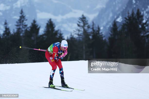 Johannes Hoesflot Klaebo of Norway competes during the Cross-Country Men's 30km Skiathlon Classic/Free at the FIS Nordic World Ski Championships...