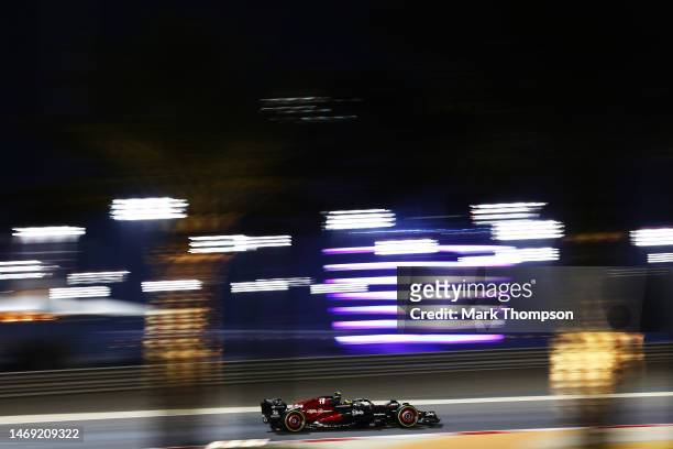 Zhou Guanyu of China driving the Alfa Romeo F1 C43 Ferrari on track during day two of F1 Testing at Bahrain International Circuit on February 24,...