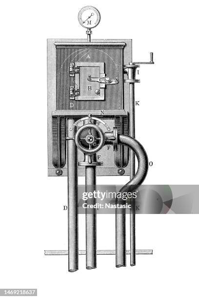 pneumatic post was a method of despatching letters using pneumatic tubes - industrial compressed air stock illustrations