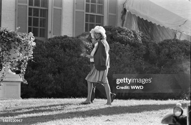 Arthur M. Schlesinger Jr. And Alexandra Schlesinger attend a reception in McLean, Virginia, following the wedding of Kathleen Kennedy and David Lee...