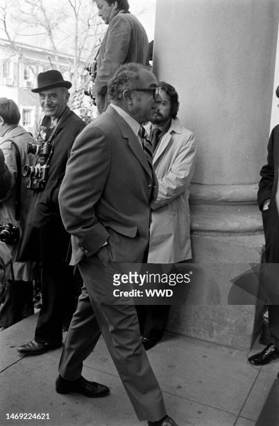 Art Buchwald attends the wedding of Kathleen Kennedy and David Lee Townsend in the Georgetown neighborhood of Washington, D.C., on November 16, 1973.