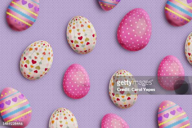 happy easter!  pink easter eggs - free range ducks stock pictures, royalty-free photos & images
