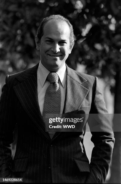 Oscar de la Renta attends a reception in McLean, Virginia, following the wedding of Kathleen Kennedy and David Lee Townsend, on November 17, 1973.