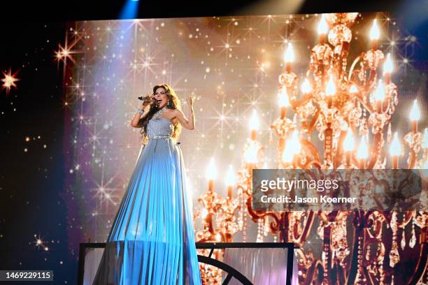 Gloria Trevi performs onstage during the 35th Premio Lo Nuestro at Miami-Dade Arena on February 23, 2023 in Miami, Florida.