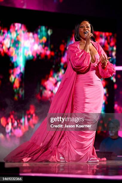 Goyo performs onstage during the 35th Premio Lo Nuestro at Miami-Dade Arena on February 23, 2023 in Miami, Florida.