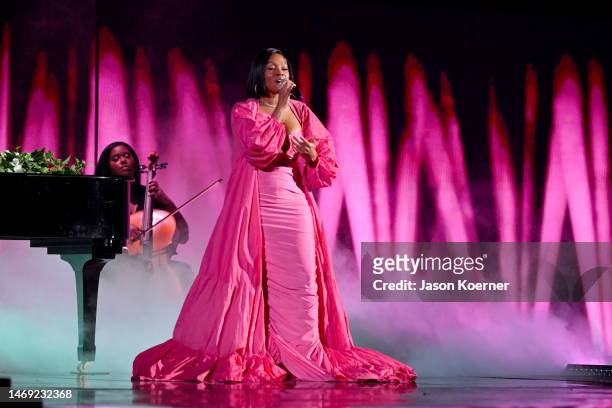 Goyo performs onstage during the 35th Premio Lo Nuestro at Miami-Dade Arena on February 23, 2023 in Miami, Florida.