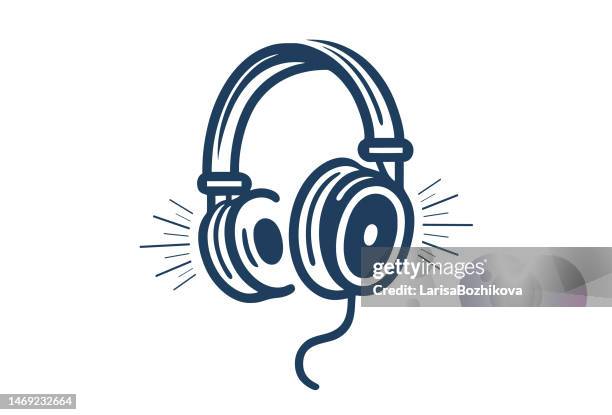 headphones with music playing loud - headset stock illustrations