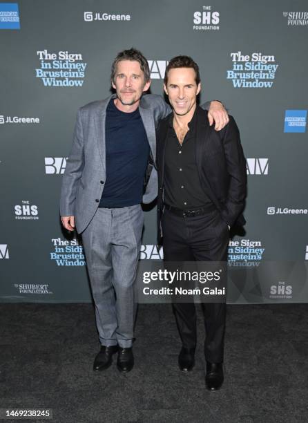 Ethan Hawke and Alessandro Nivola attend as BAM presents the opening night for The Sign In Sidney Brustein's Window at Brooklyn Academy of Music on...