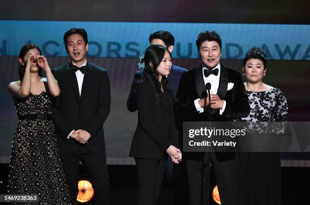 Cho Yeo-jeong, Choi Woo-shik, Lee Jeong-eun, Lee Sun-kyun and Kang-Ho Song - Outstanding Performance by a Cast in a Motion Picture - Parasite