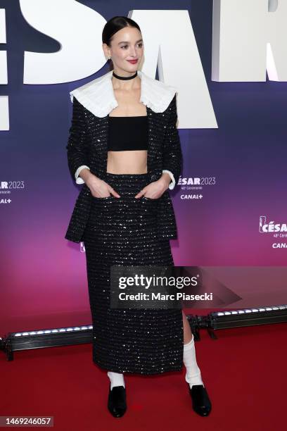 Charlotte Le Bon arrives at the 48th Cesar Film Awards at L'Olympia on February 24, 2023 in Paris, France.