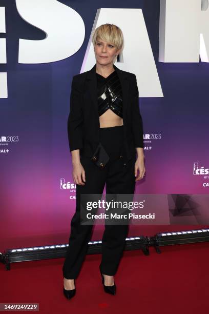 Marina Foïs arrives at the 48th Cesar Film Awards at L'Olympia on February 24, 2023 in Paris, France.