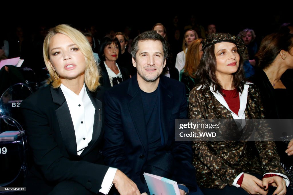 Virginie Efira, Guillaume Canet and Juliette Binoche in the front row ...