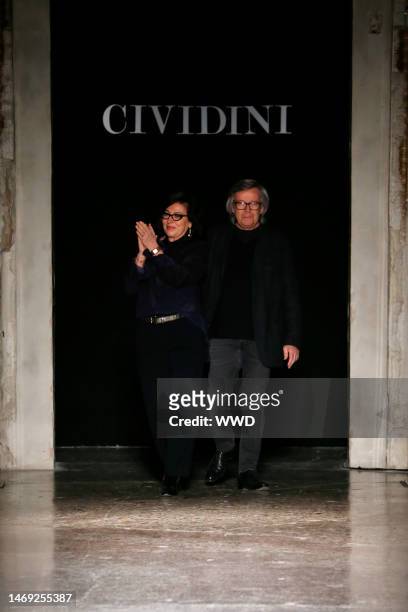 Piero Cividini and Miriam Cividini on the catwalk