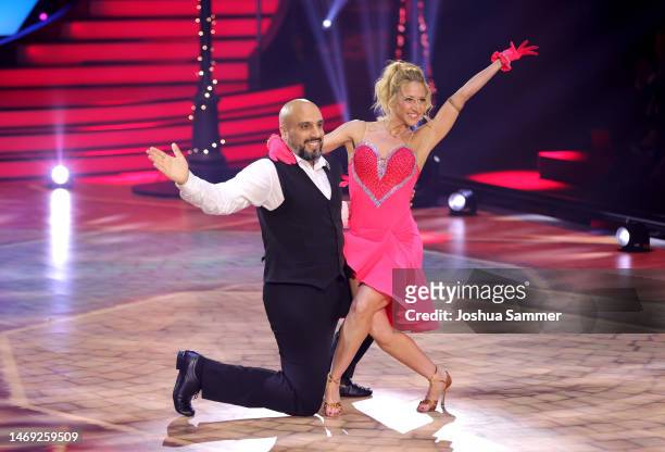 Abdelkarim and Kathrin Menzinger perform on stage during the first "Let's Dance" show at MMC Studios on February 24, 2023 in Cologne, Germany.