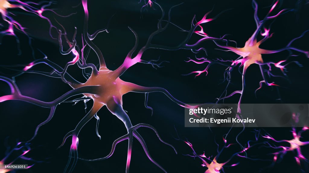 Abstract 3D image of neural cells