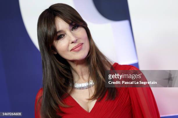 Monica Bellucci arrives at the 48th Cesar Film Awards at L'Olympia on February 24, 2023 in Paris, France.