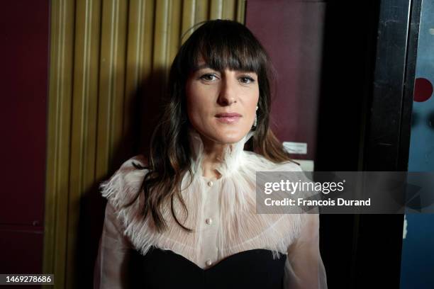 Juliette Armanet poses backstage during the 48th Cesar Film Awards at L'Olympia on February 24, 2023 in Paris, France.