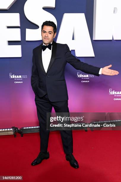 Jamel Debbouze arrives at 48th Cesar Film Awards at L'Olympia on February 24, 2023 in Paris, France.