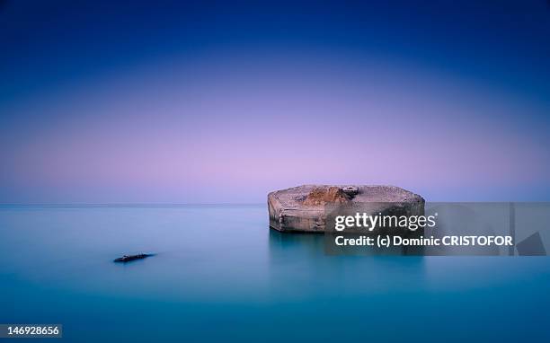 submerged bunker - costinesti stock pictures, royalty-free photos & images