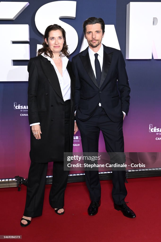 Emmanuelle Devos, Raphaël Personnaz arrive at 48th Cesar Film Awards