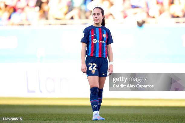 Nuria Rabano Terminated Nuria Rabano of FC Barcelona looks on during the Liga F match between ...