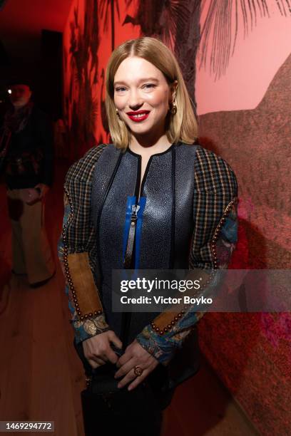 Lea Seydoux attends the Christian Dior Haute Couture Fall/Winter 2023/2024 show as part of Paris Fashion Week on July 3, 2023 in Paris, France.