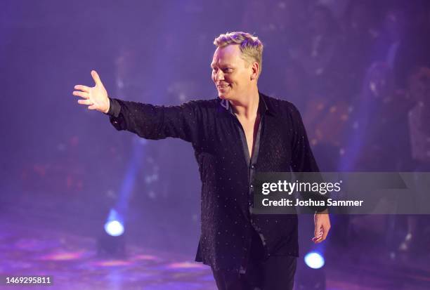 Jens 'Knossi' Knossalla performs on stage during the first "Let's Dance" show at MMC Studios on February 24, 2023 in Cologne, Germany.