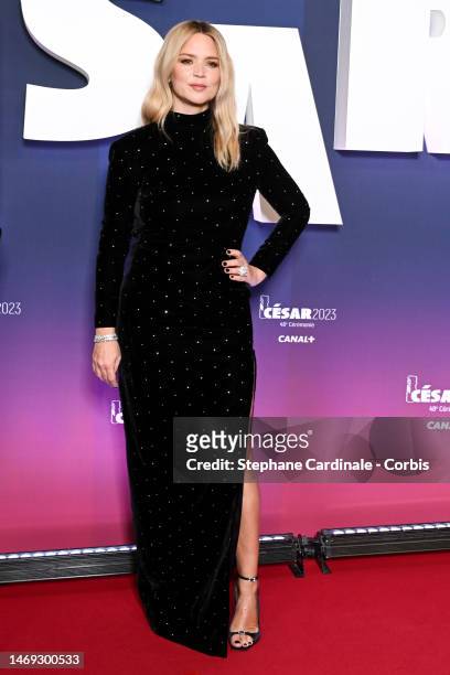 Virginie Efira arrives at 48th Cesar Film Awards at L'Olympia on February 24, 2023 in Paris, France.