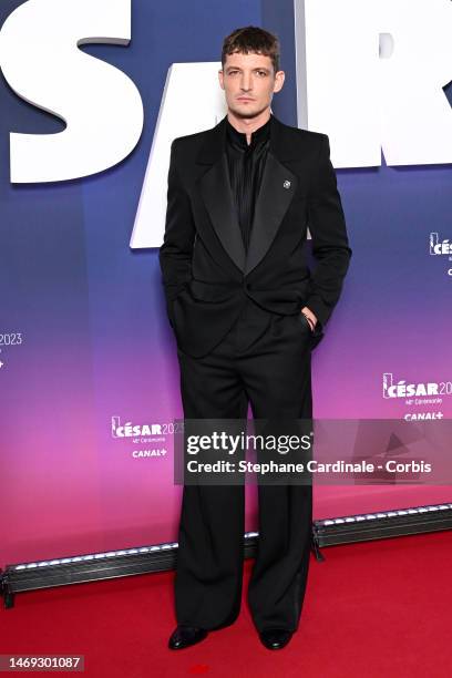 Niels Schneider arrives at 48th Cesar Film Awards at L'Olympia on February 24, 2023 in Paris, France.
