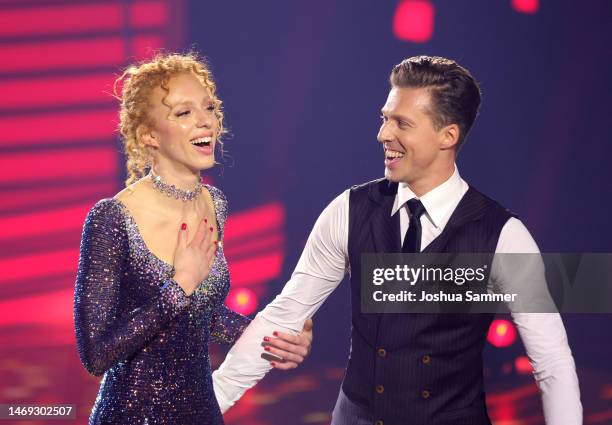 Anna Ermakova and Valentin Lusin perform on stage during the first "Let's Dance" show at MMC Studios on February 24, 2023 in Cologne, Germany.