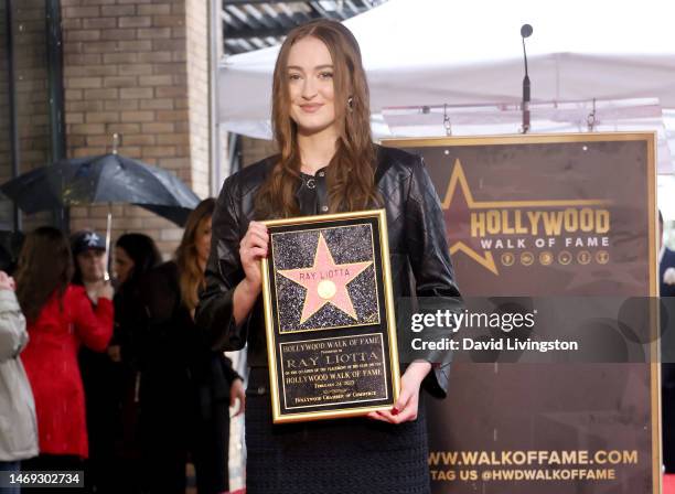 Karsen Liotta poses for a photo during the ceremony where Ray Liotta is posthumously honored with a star on the Hollywood Walk of Fame on February...