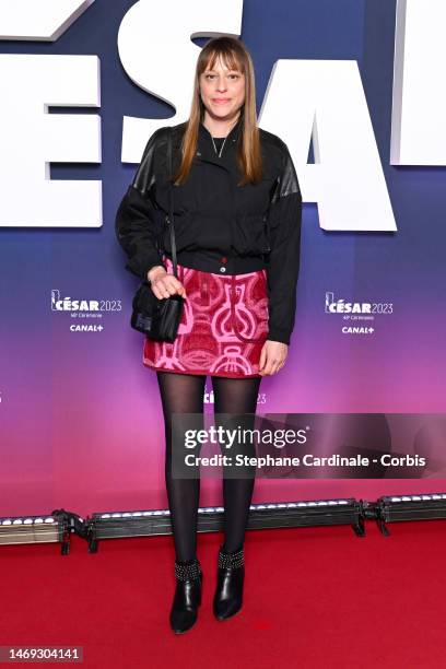 Alice Winocour arrives at 48th Cesar Film Awards at L'Olympia on February 24, 2023 in Paris, France.