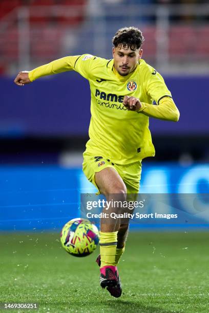 Antonio Pacheco of Villarreal B in action during the LaLiga Smartbank match between SD Eibar and Villarreal B at Estadio Municipal de Ipurua on...